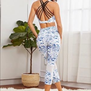 Shein Blue and White workout set
